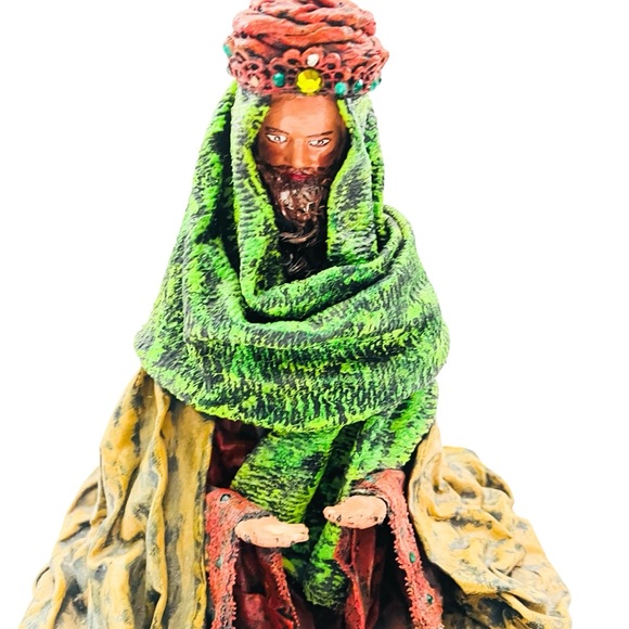 Vintage Nativity Three Wise Men Kings Paper Mache Christmas Holiday Figures Set - Picture 9 of 16